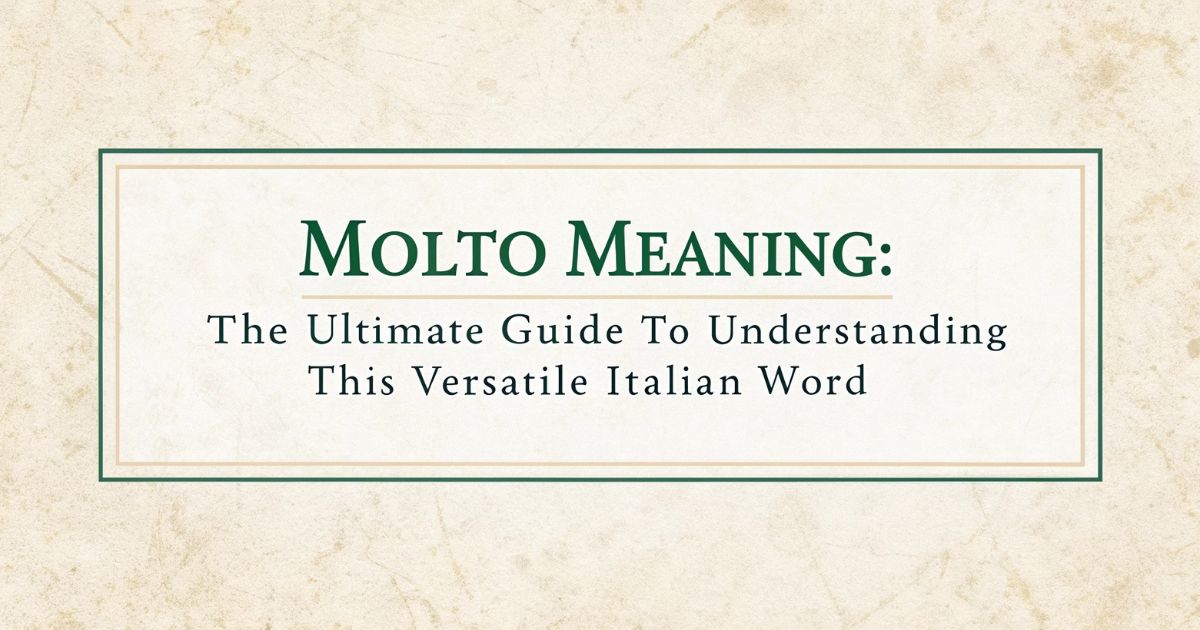 Molto Meaning The Ultimate Guide to Understanding This Versatile Italian Word