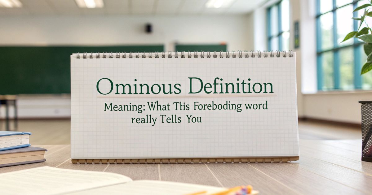 Ominous Definition — Meaning What This Foreboding Word Really Tells You