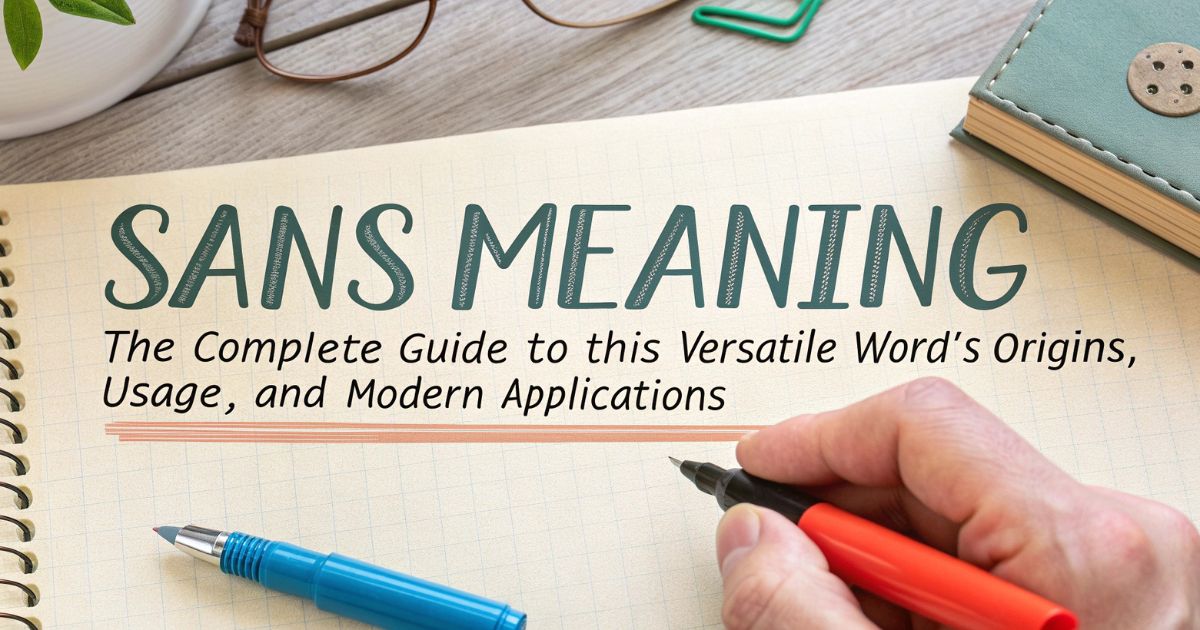 Sans Meaning The Complete Guide to This Versatile Word's Origins, Usage, and Modern Applications